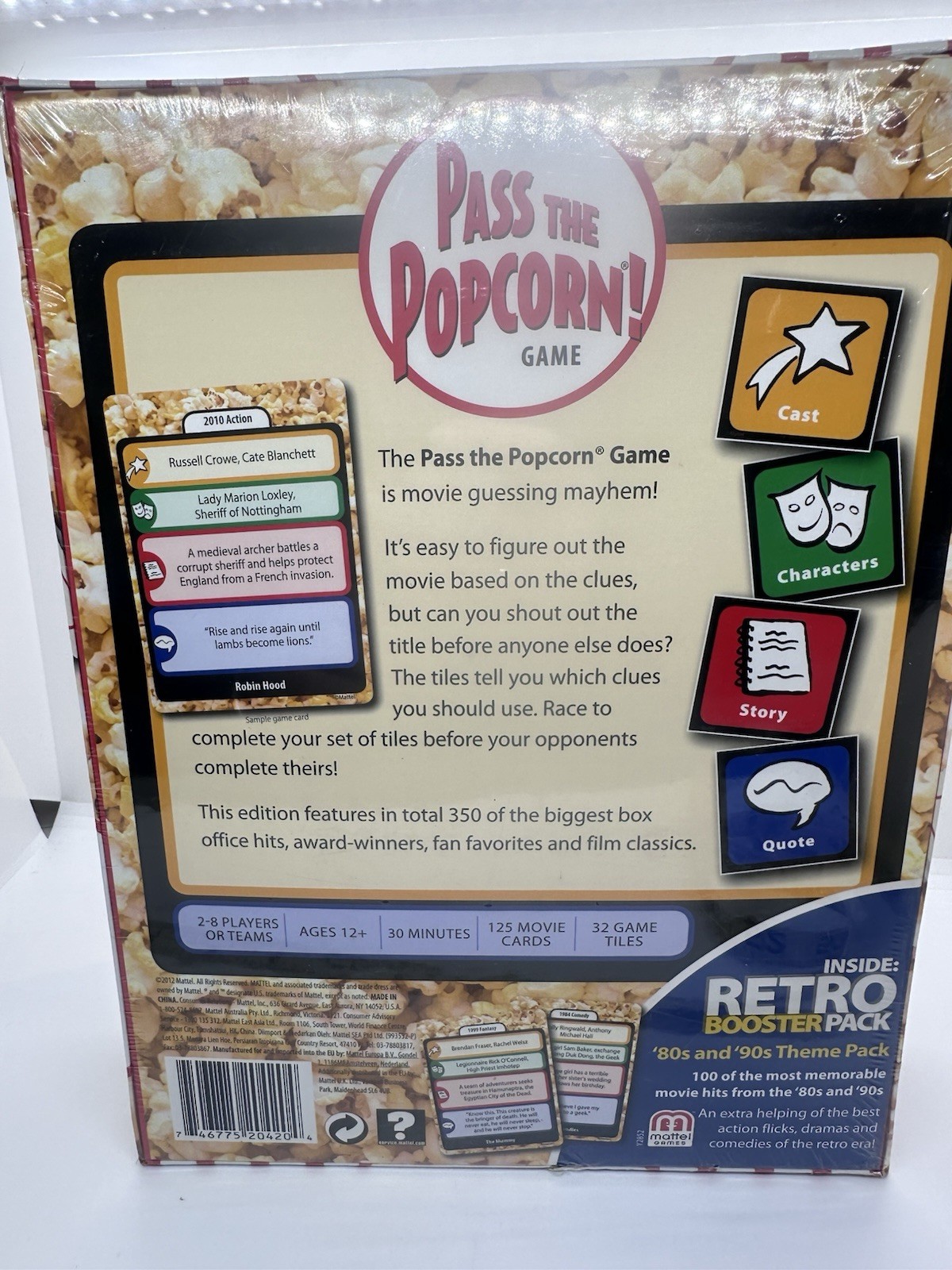 Mattel Pass the Popcorn! Party Game Movie & TV Retro Booster Pack 2-8 12+