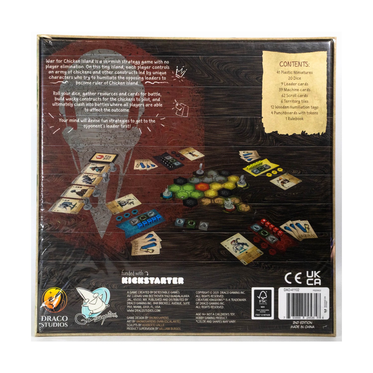 Draco Studios Board Game War for Chicken Island (Revised 2nd Ed) Box VG+/NM
