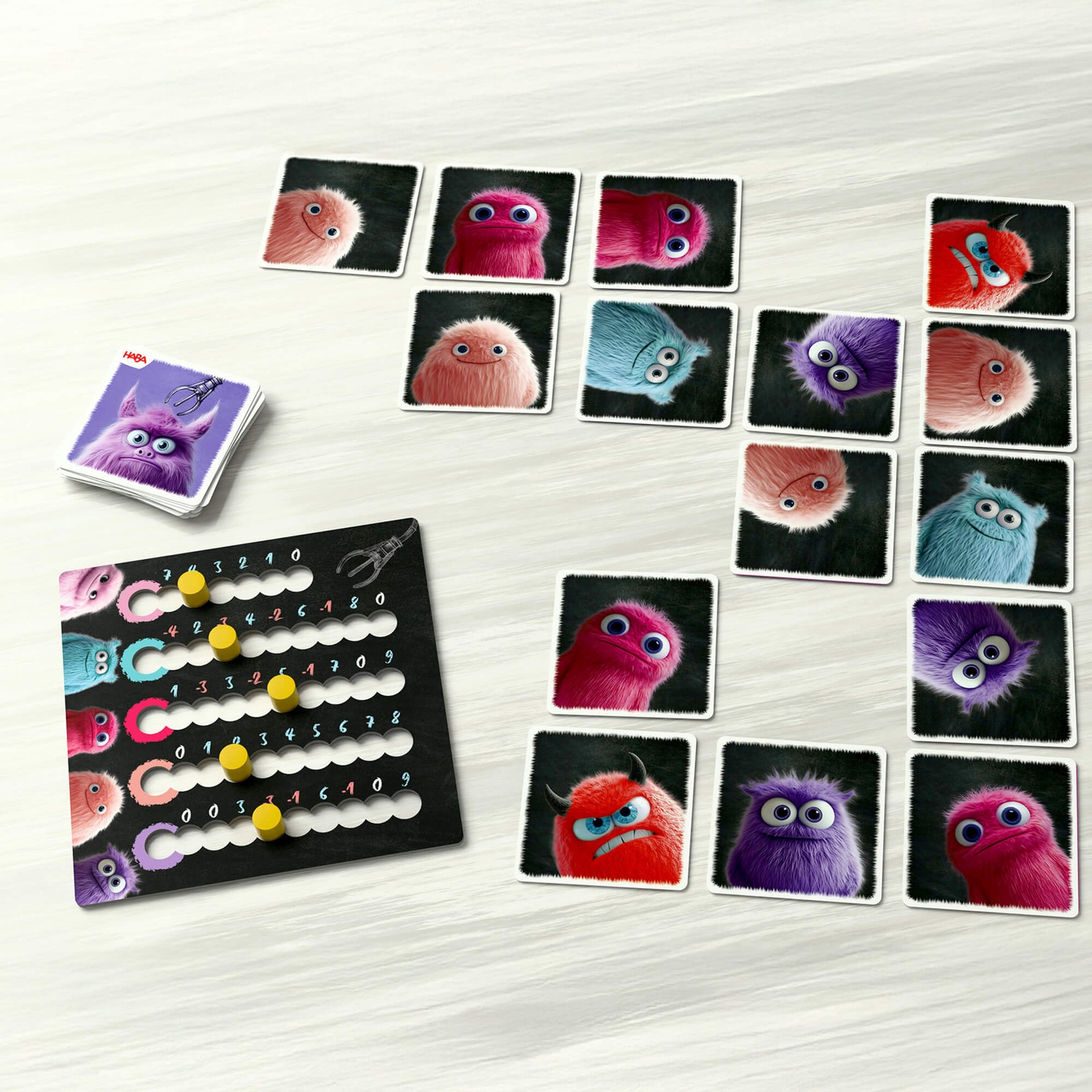 HABA Plush-O-Mat Monster Card Game and Family Board Game for Ages 6+