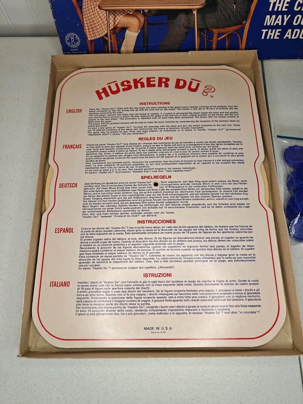 Vintage 1970 Husker Du Memory Game Do You Remember? Regina 99% Missing 1 Piece