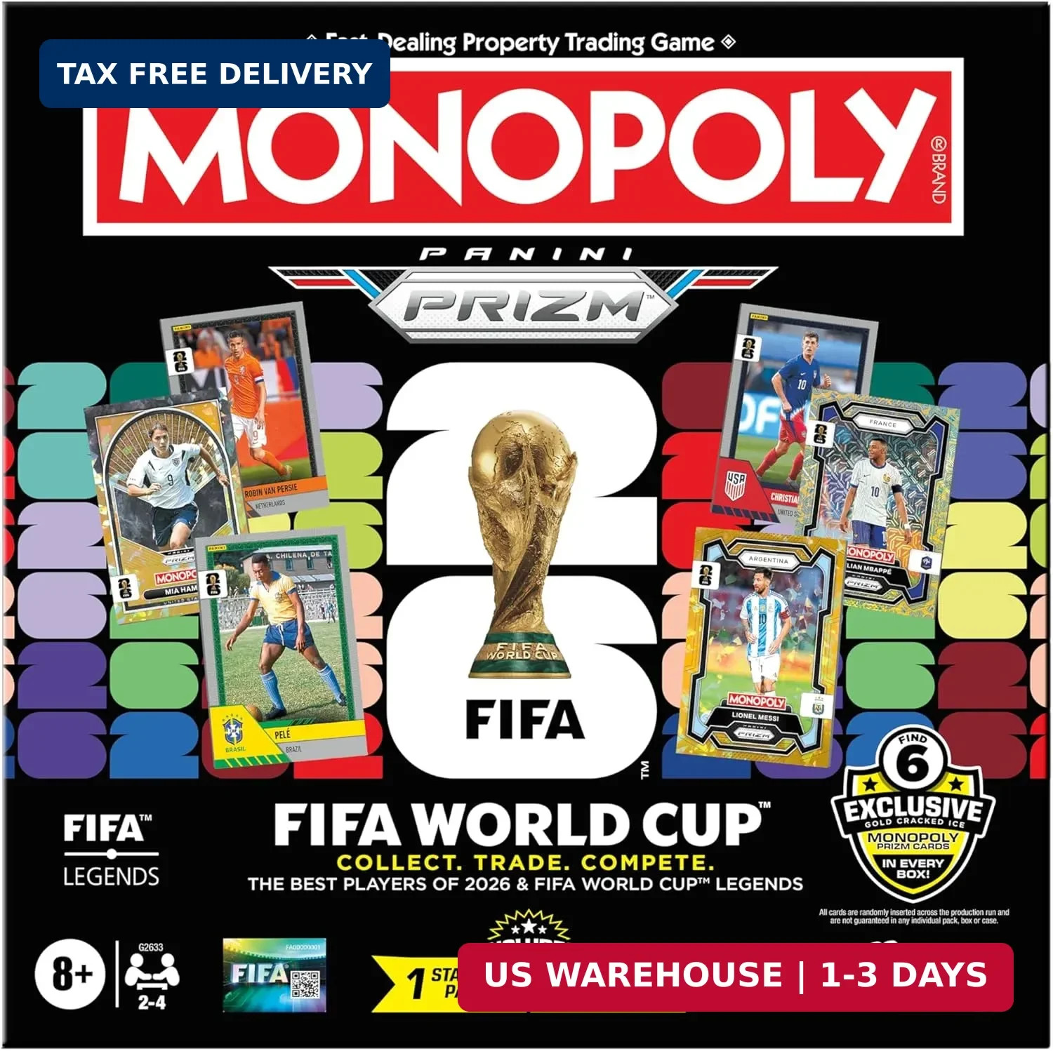 FIFA World Cup 2026 Board Game Panini Prizm Trading Cards Ages 8+