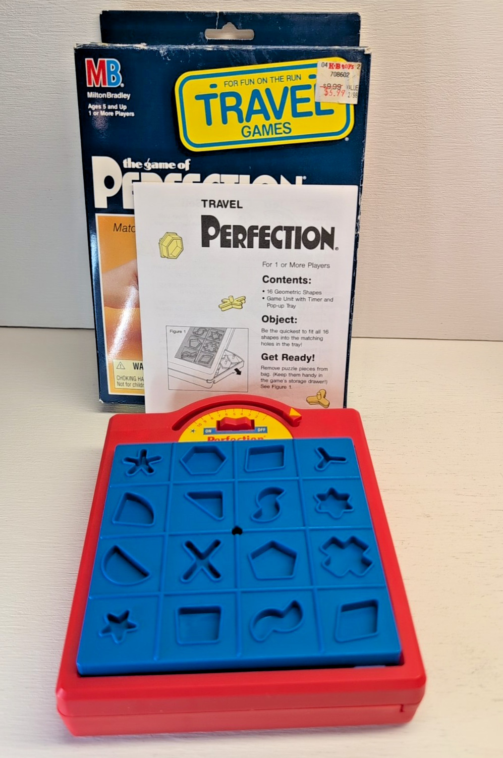 OPEN BOX! NEW! VINTAGE TRAVEL BOARD GAME 1990 PERFECTION & 1989 BATTLESHIP MB