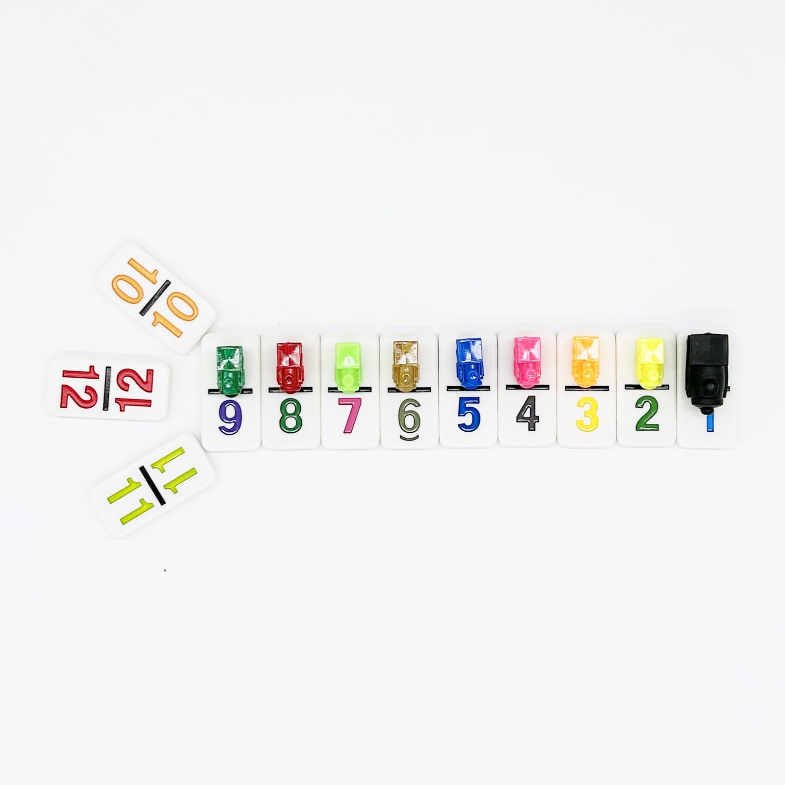 Mexican Train Dominoes with Numbers Color Double 12 Numerical Domine Set for …