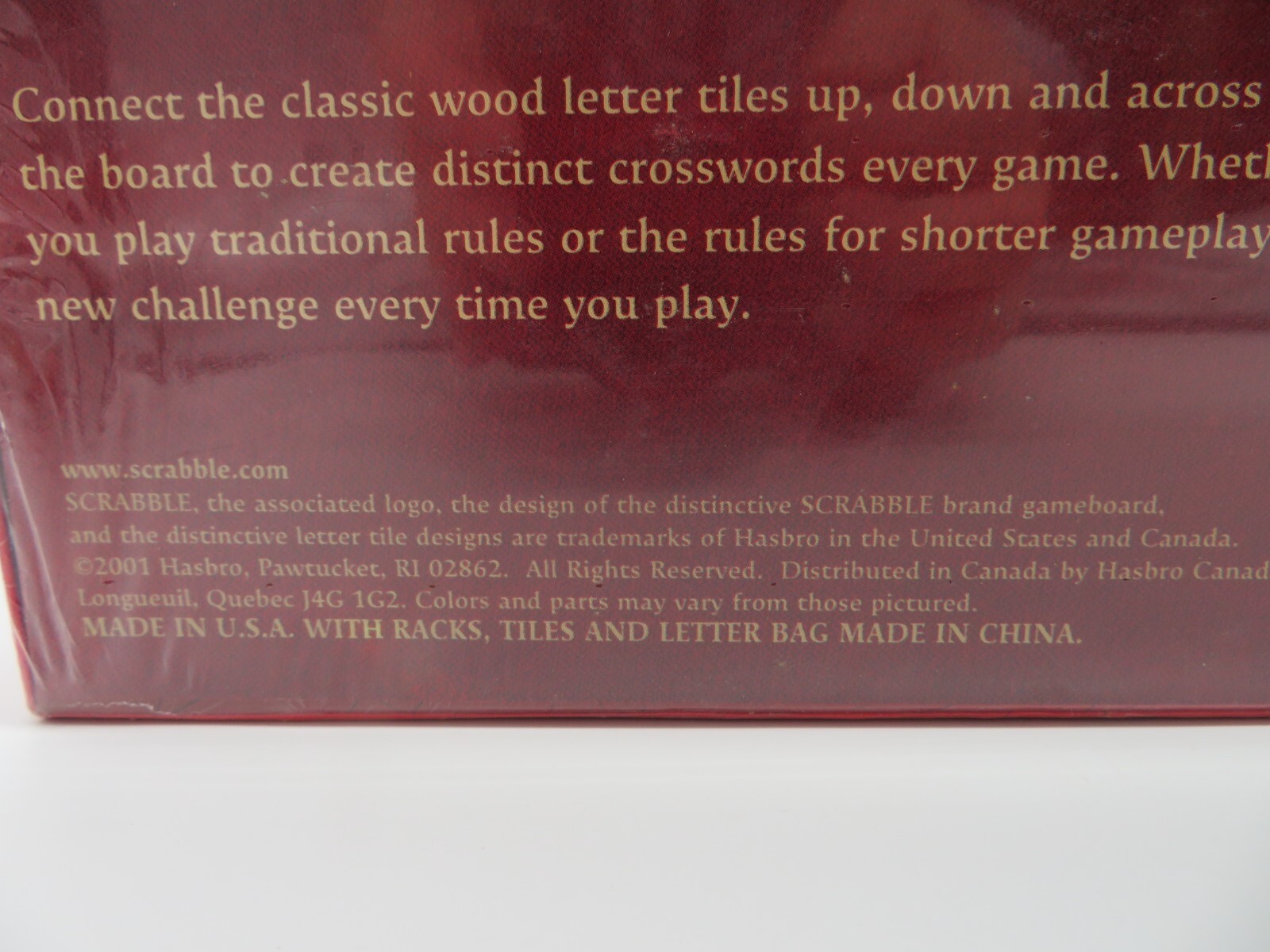 Milton Bradley Scrabble Crossword Board Game 2001 New – Factory Sealed