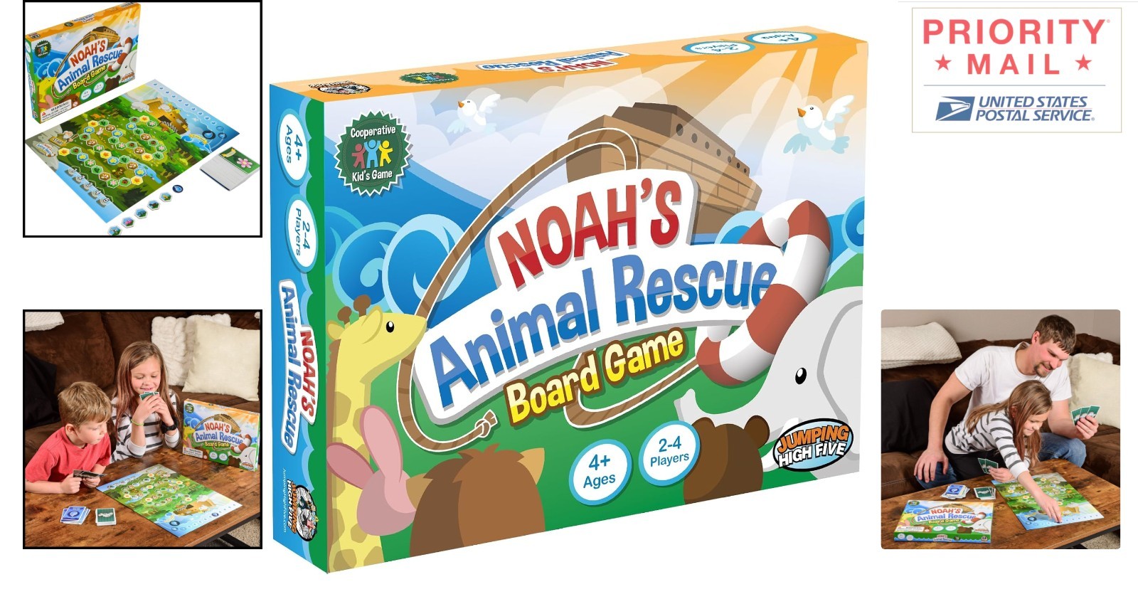 Kids Board Game Noah’s Animal Rescue Team Play Educational Fun for Family Night