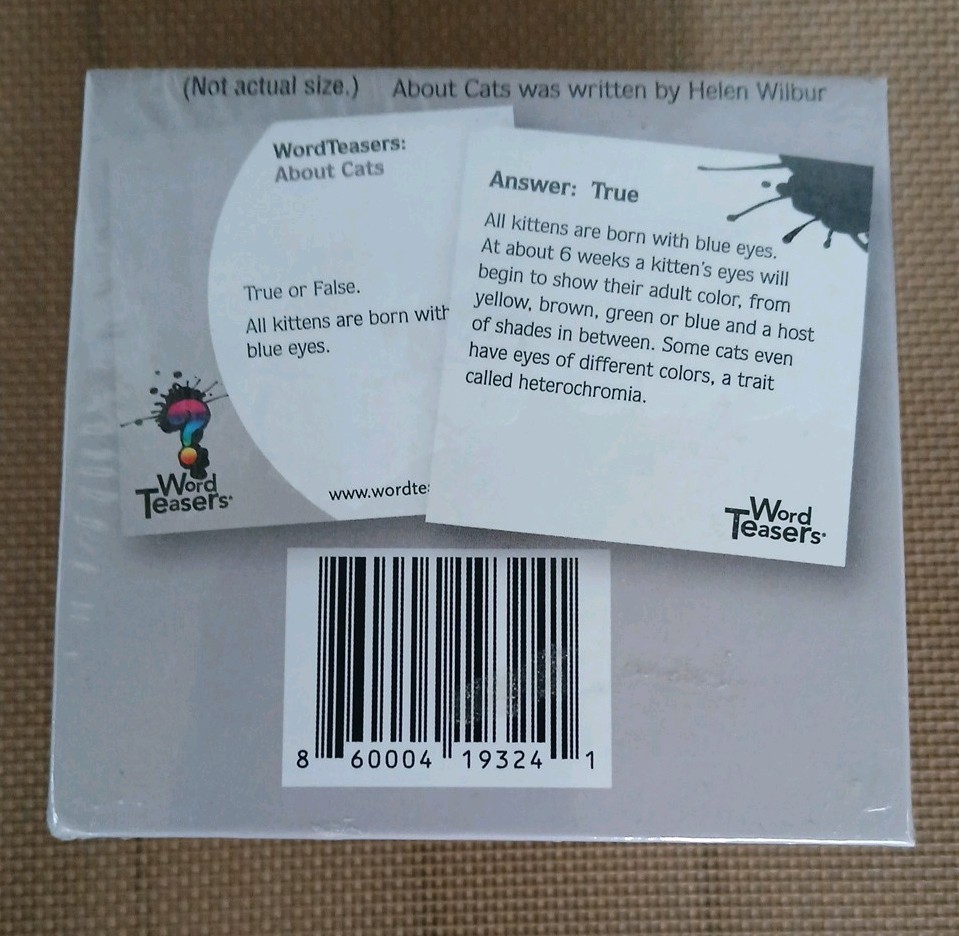 About Cats Word Teasers Factory Sealed Trivia
