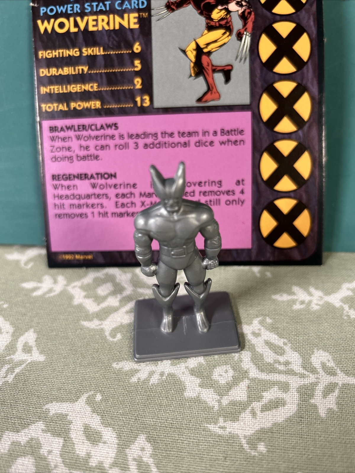 Wolverine Game Piece & Card Uncanny X-Men Alert Adventure Board Game 1992!