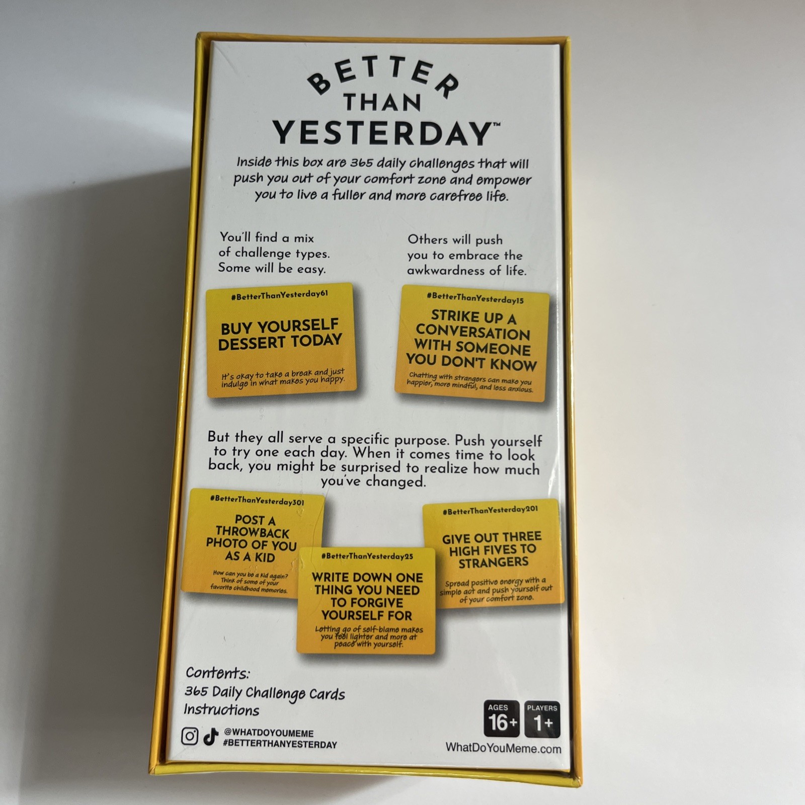 Better Than Yesterday 365 Daily Challenges Life Fullfilling Game Meme NEW Sealed