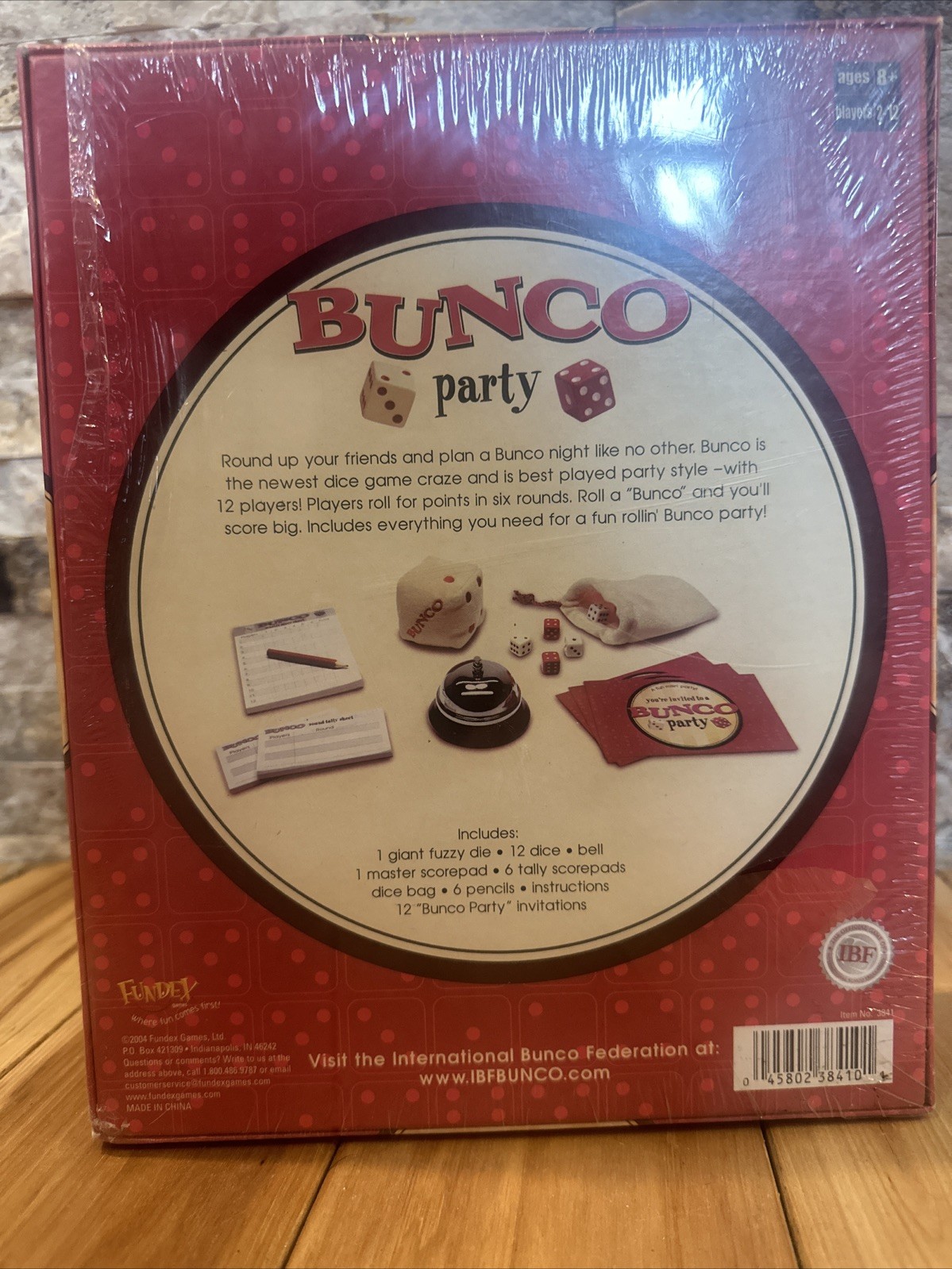 Bunco Party Dice Game 2 to 12 Players 2004 Fundex Ages 8+ New & Sealed