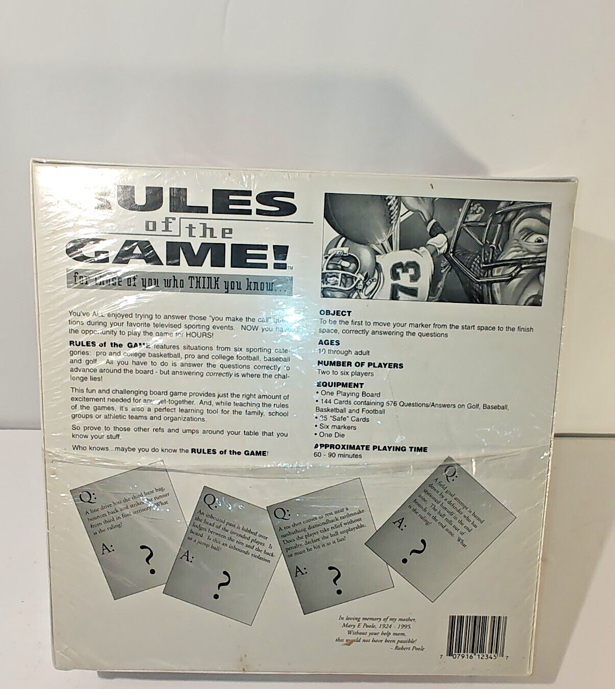 Rules of The Game Board Game For Those Who Think You Know Sports Trivia sealed