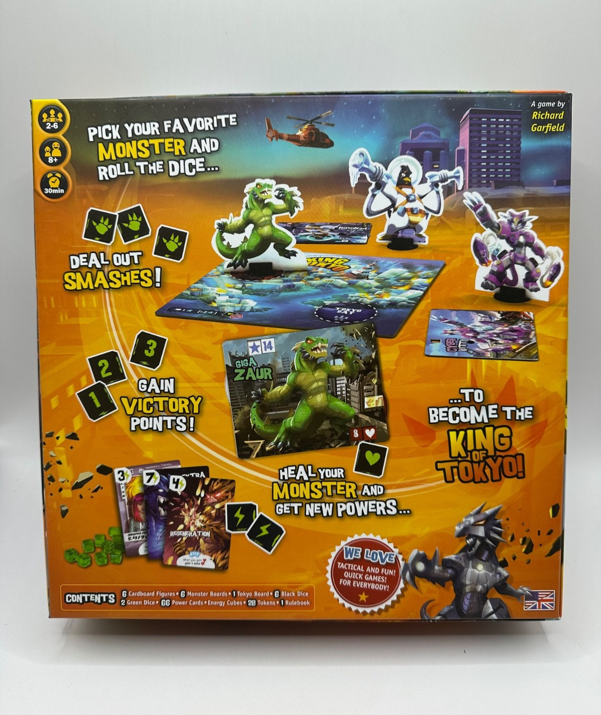 King of Tokyo Game Richard Garfield Iello COMPLETE 2-6 Players Ages 8+