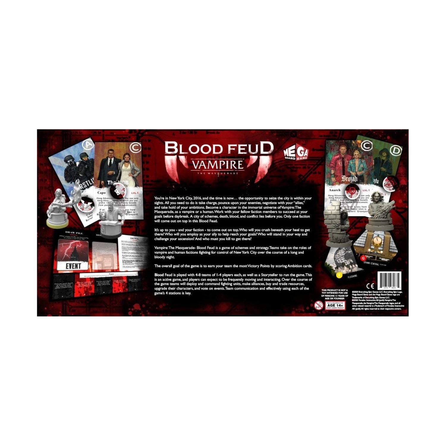 Everything Epic Board Game Vampire the Masquerade – Blood Feud Box EX/NM