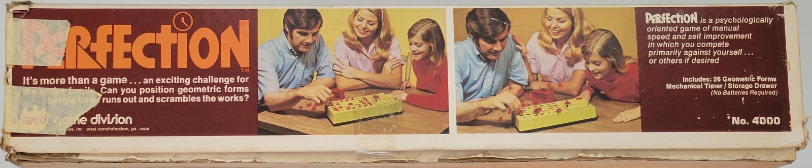 PERFECTION Vintage 1973 Reed Toys Game w/Original Box -TESTED AND WORKS