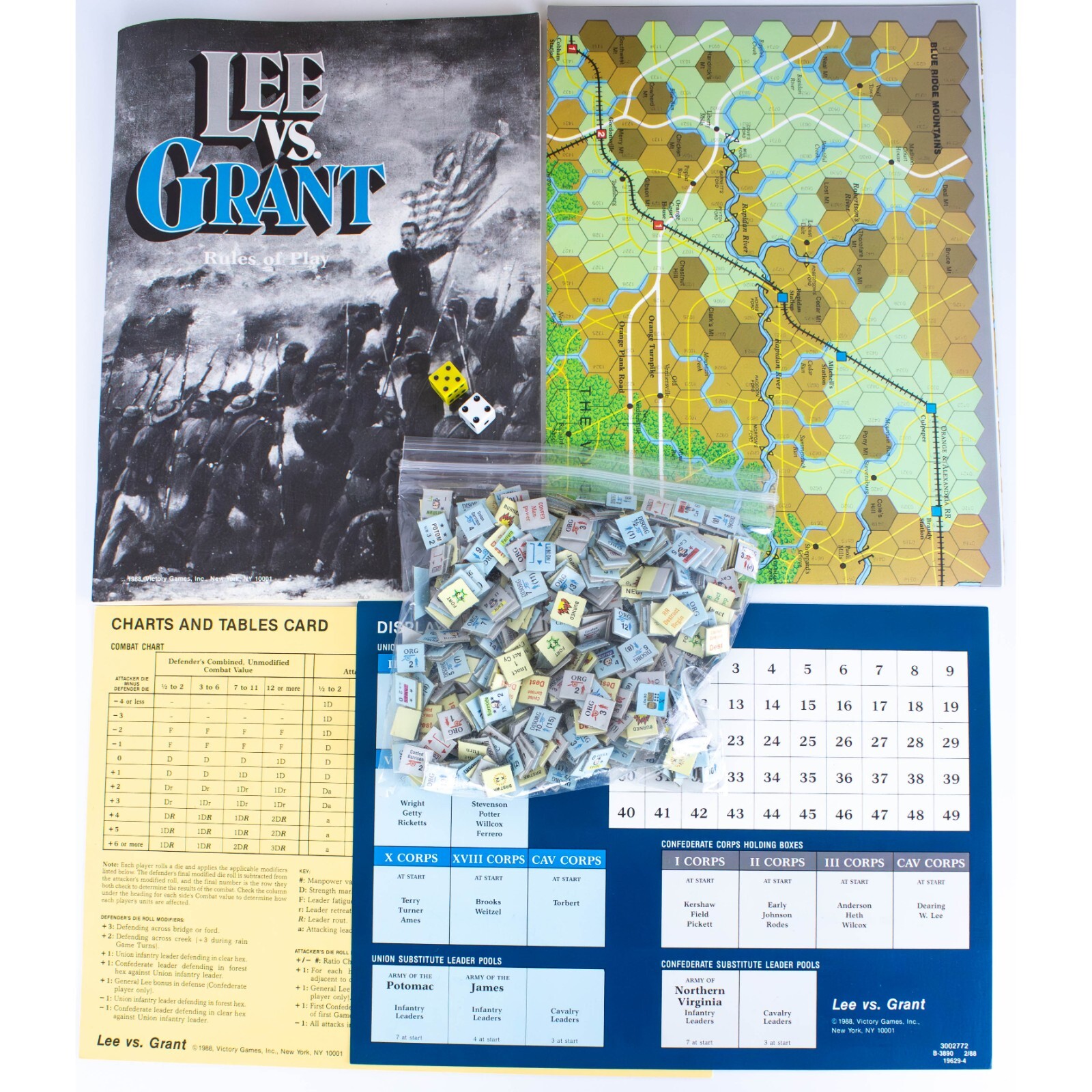 Lee vs. Grant: The Wilderness Campaign of 1864 – Pieces 100% Complete NO TRAY