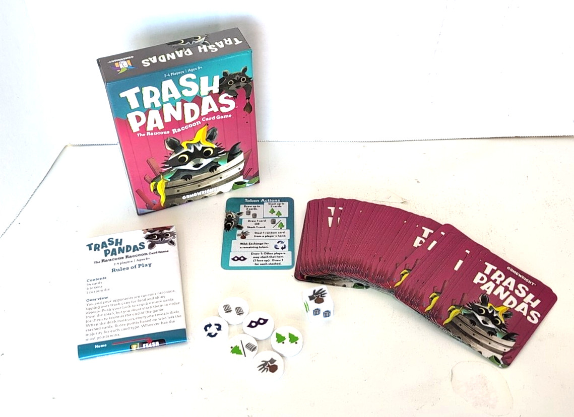 Trash Pandas The Raucous Raccoon Card Game Gamewright 2-4 Player 8+ COMPLETE