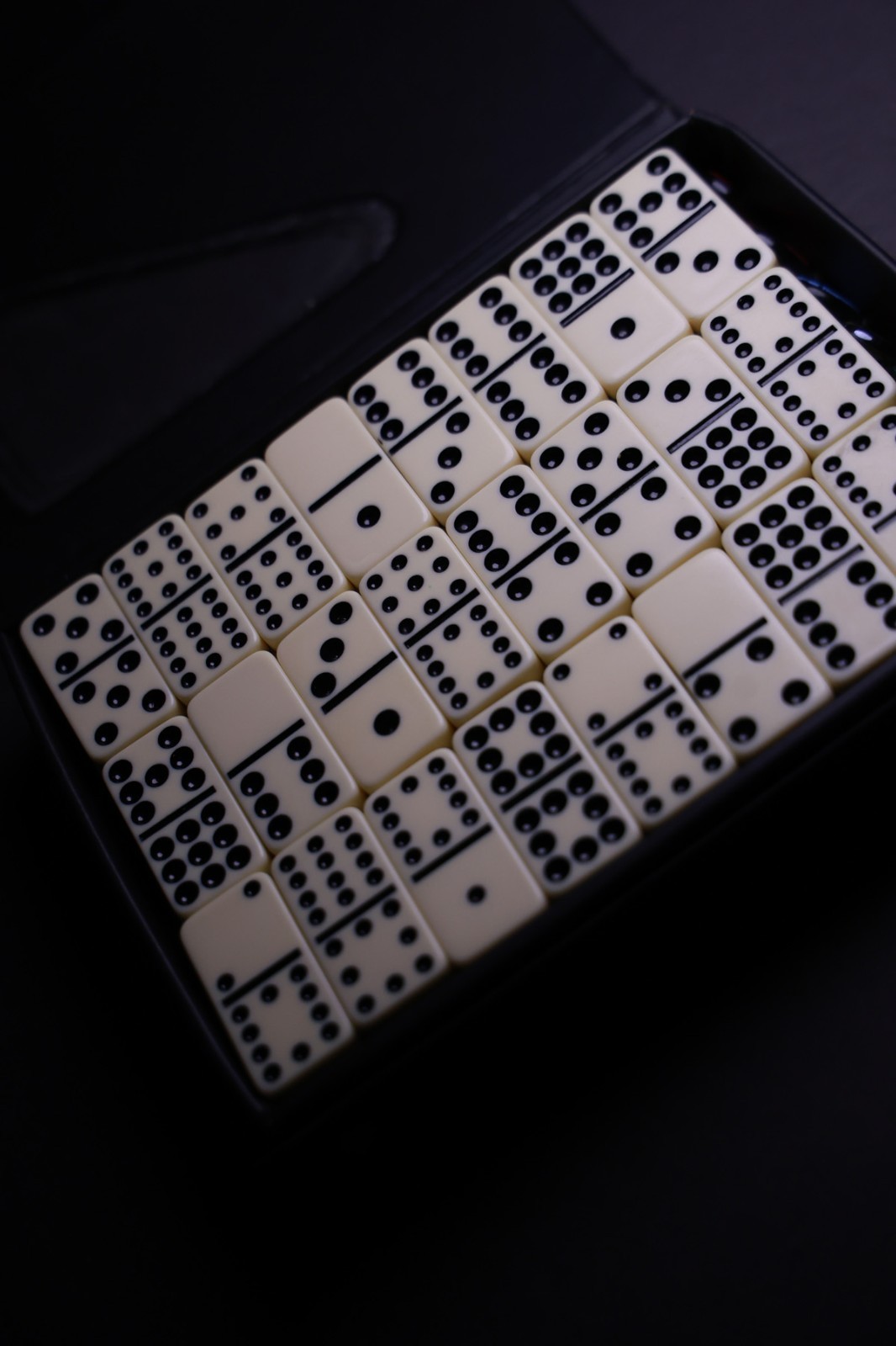 Set Of 91 Marbleized Dominoes Double Twelve Dot Vinyl Carrying Case