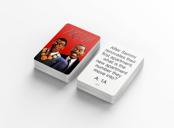 Card Plug Akeem from Queens to Zamunda Trivia Card Game 100 Challenging Question
