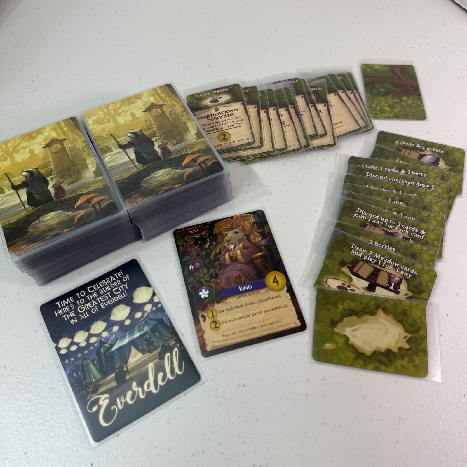 Everdell Board Game 2nd Edition Starling Games Unplayed Cards Sleeved COMPLETE