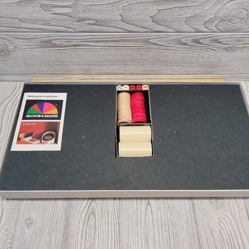 Backgammon Game Wood Pieces Game Night 1975 Selchow and Richter Vintage