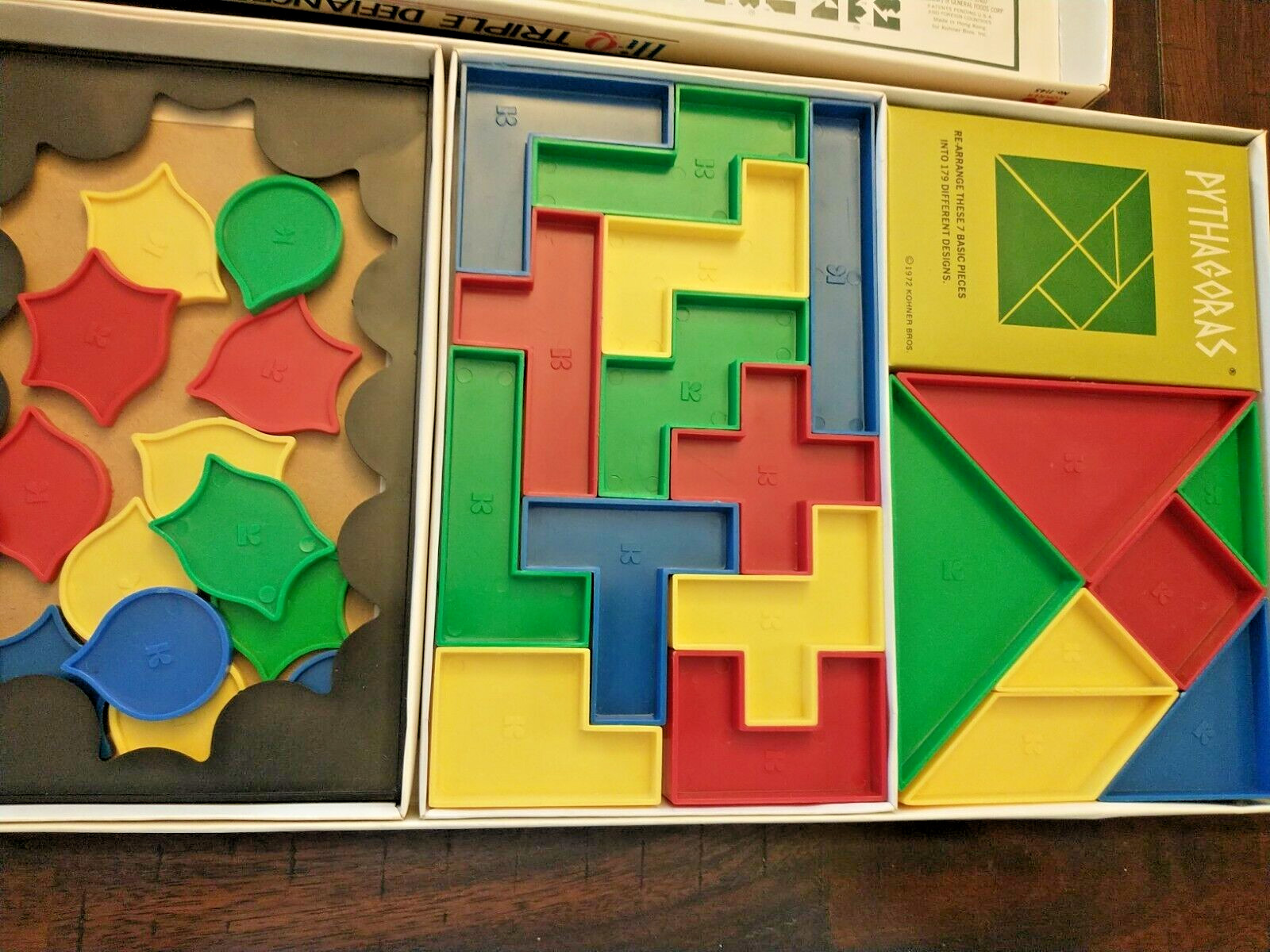 Hi-Q Triple Defiance Vintage Game Kohner Bros. 3 Solitaire Brainbuster Puzzles
