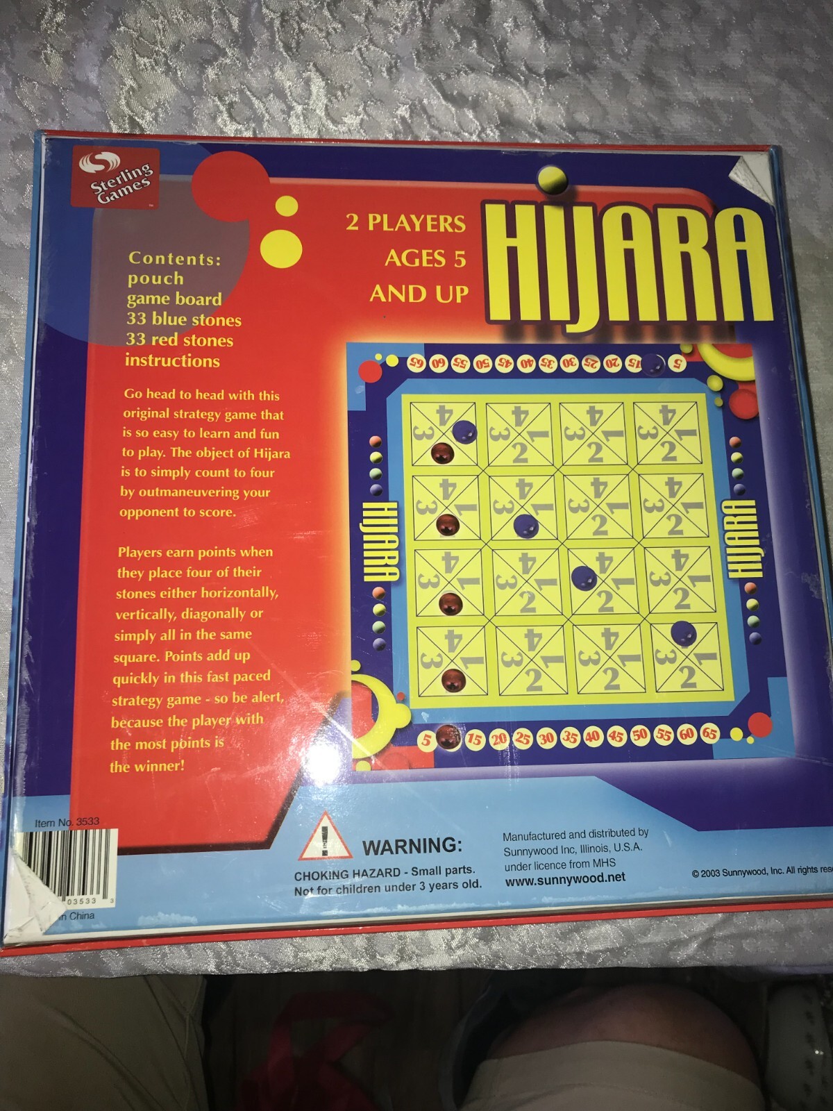 Rare 2003 STERLING Sunnywood 3533 Strategy BOARD GAME Glass Beads 100% COMPLETE