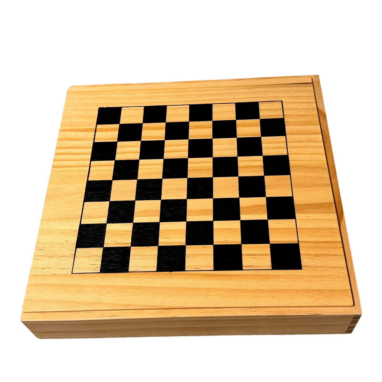 eBay Branded Wooden Travel Games Compendium Chess Checkers Cards & Lunch Bag