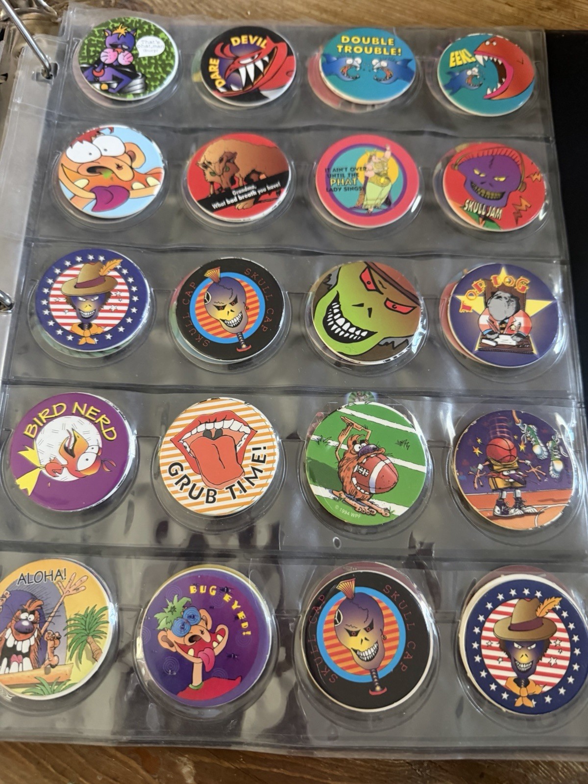 1990s Original 299 POGS & 10 Slammers/Game Boards/Notebook/Plastic storage box