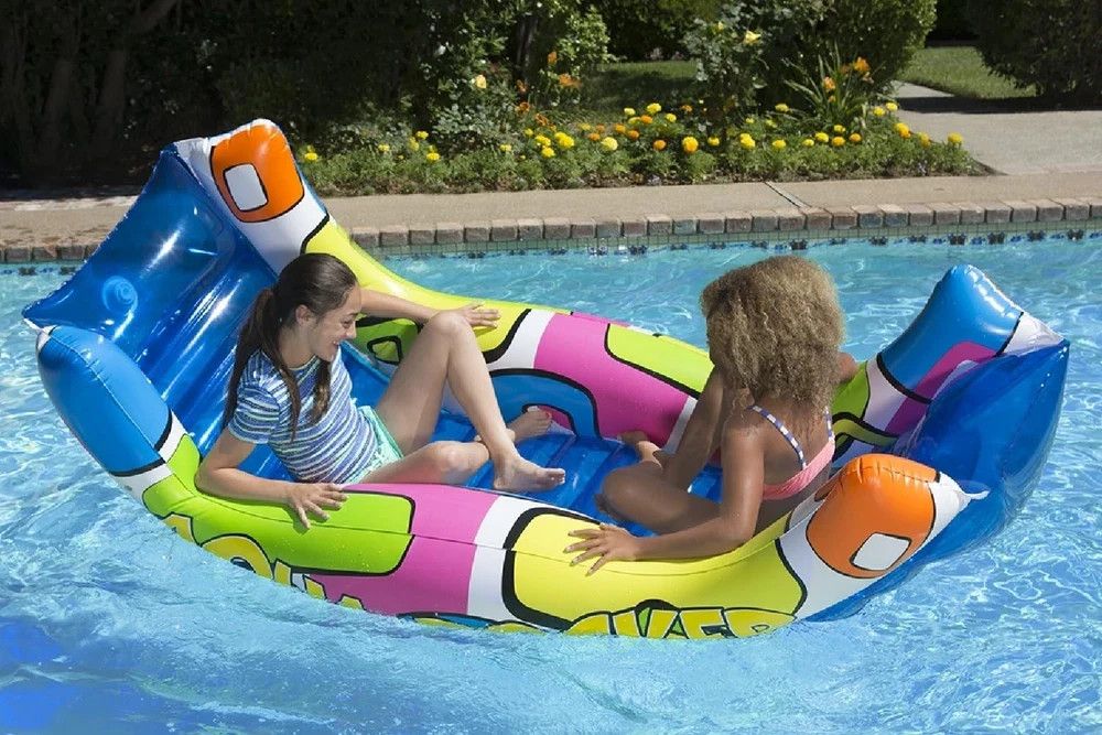 Inflatable Pool Float Rocker 88 x 52 in Blue Multi Poolmaster 86104 Aqua Adults