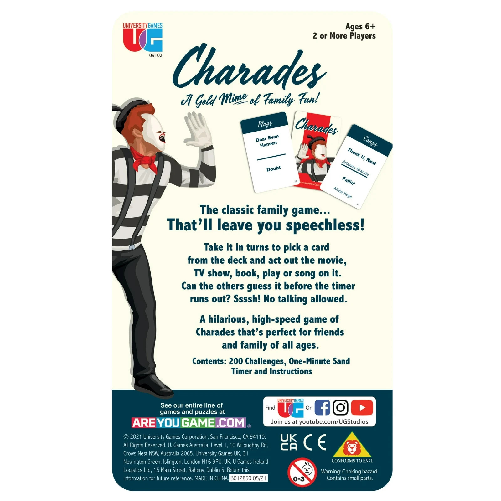 Charades Party Game from University Games, 2 or More Players Ages 8 and Up NEW