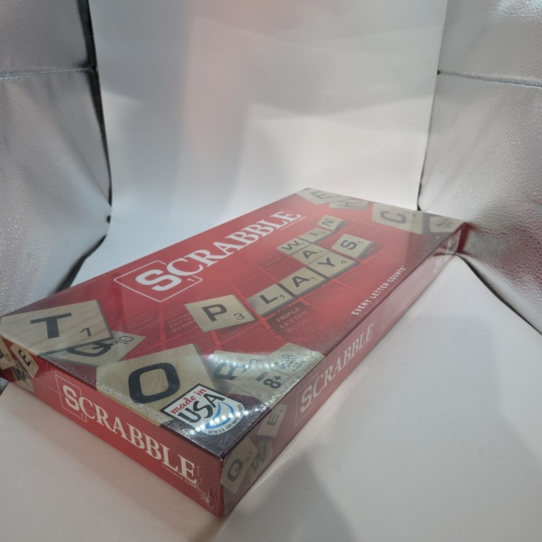 Hasbro Gaming SCRABBLE Board Game, Wooden Tiles Made in USA, 2 Players, Ages 8+
