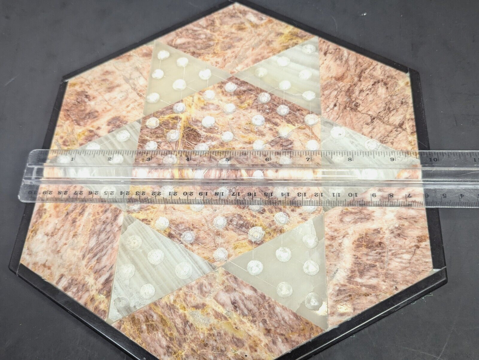 Onyx Marble Chinese Checkers Board Replacement – Pink & White 11-1/2″ Diameter