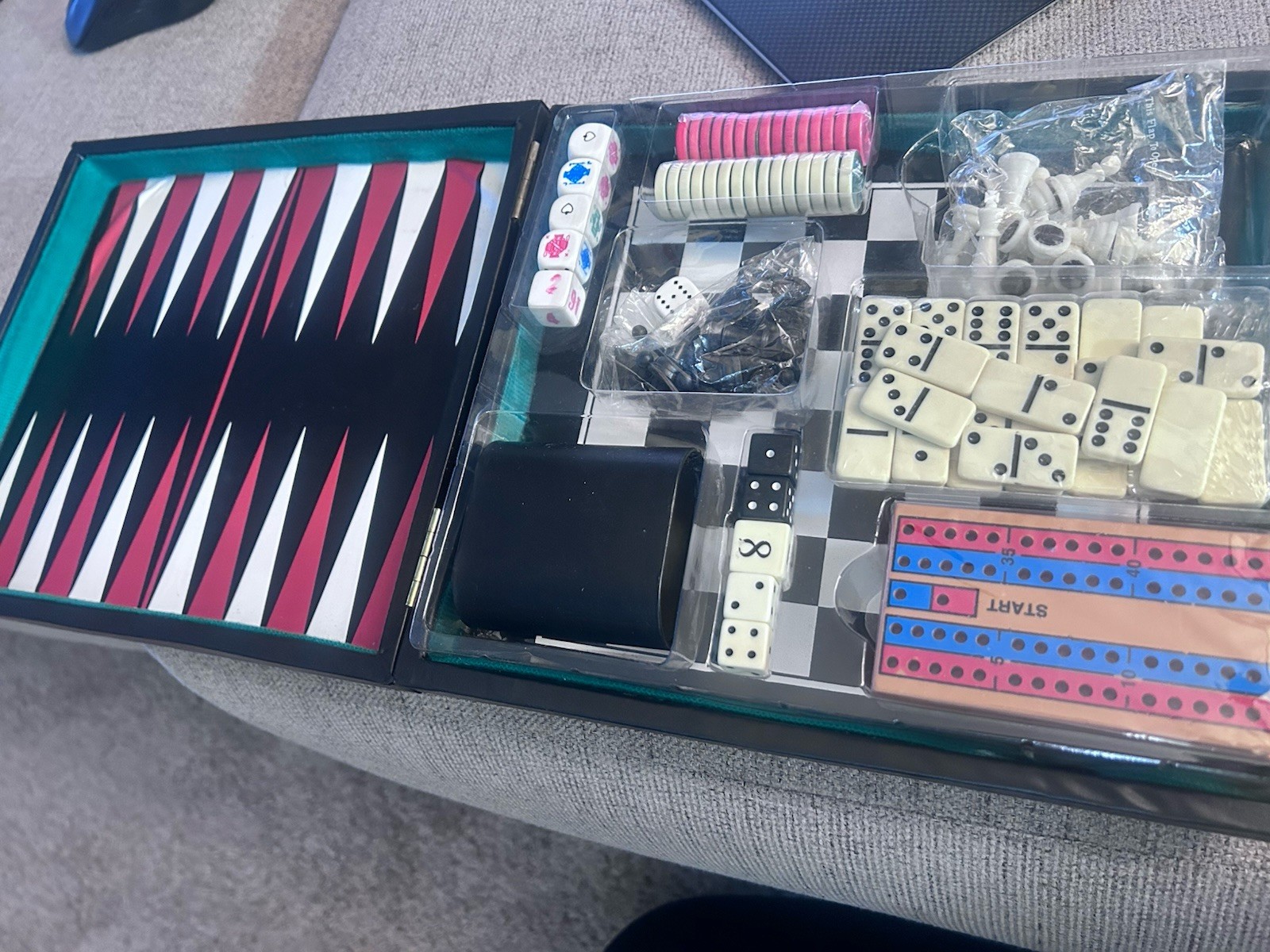 Multi-board Game Box With Latch To Keep Shut