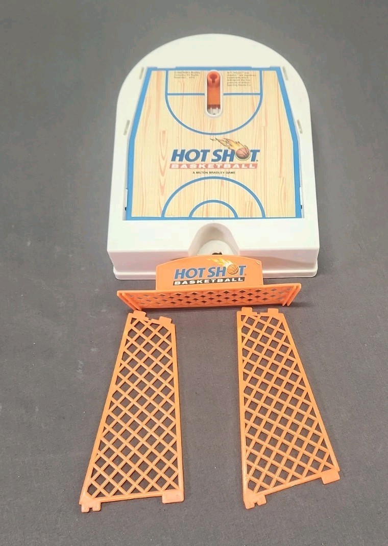 Vintage 1992 Milton Bradley Hot Shots Basketball Travel Game With Extra Pieces.