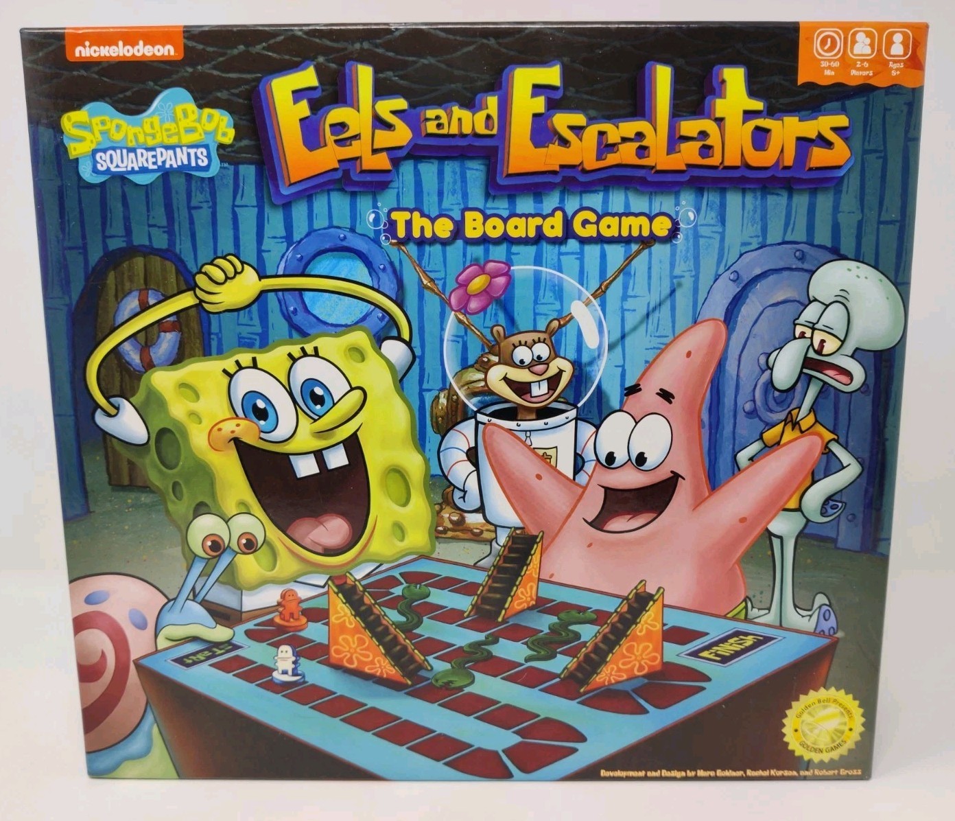 Spongebob Squarepants Eels and Escalators Board Game COMPLETE Golden Games 2023
