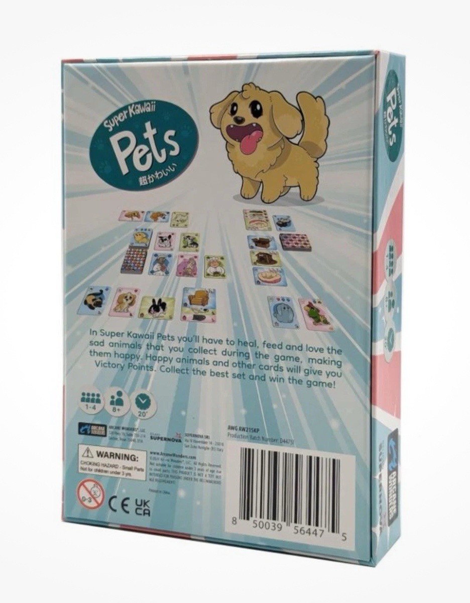 Super Kawaii Pets Party Card Game- 1 to 4 Players Ages 8+ Brand New