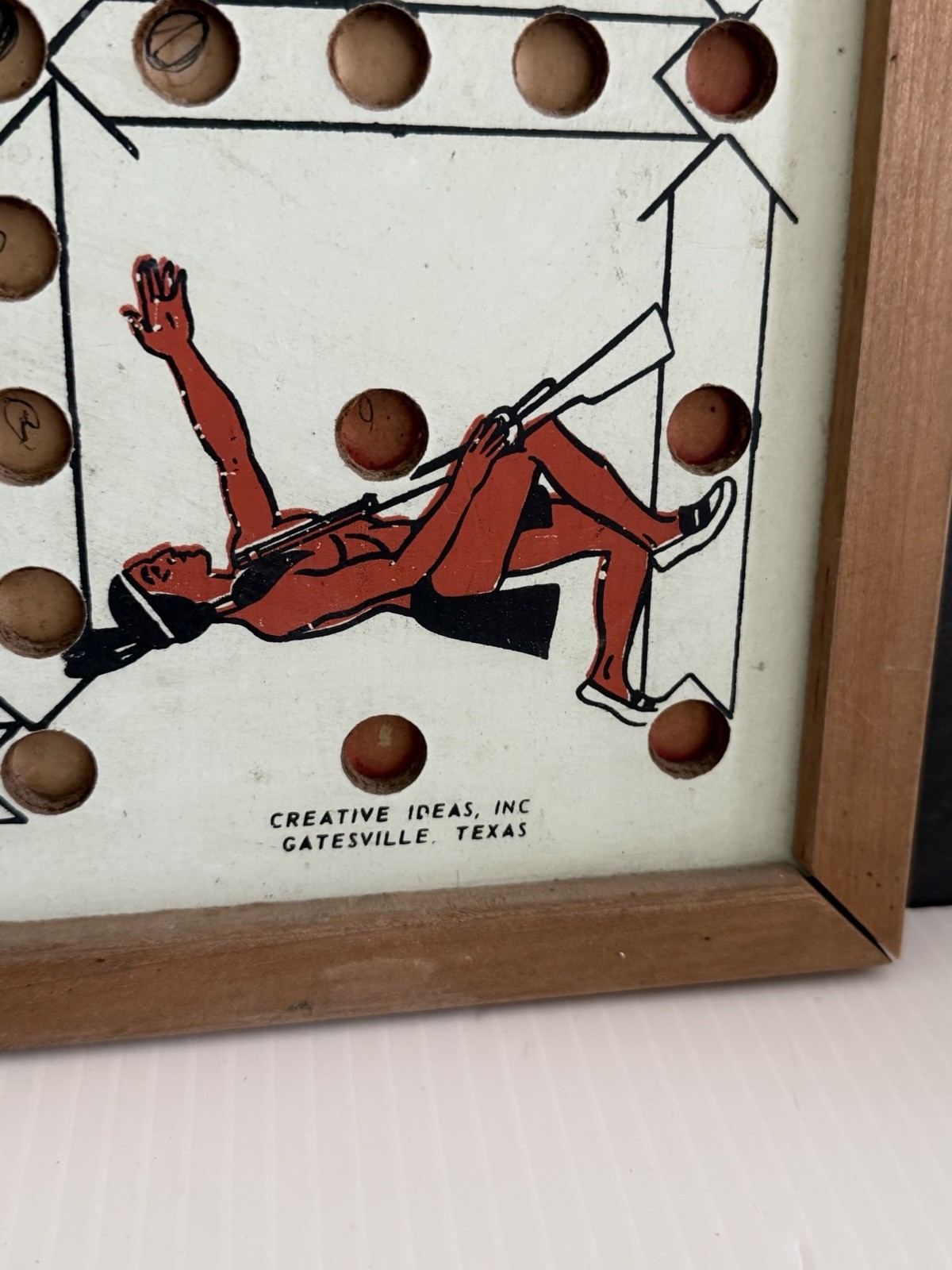 Vintage Creative Ideas Inc. WA HOO Marble Board Game, Board Only Reversible Flaw