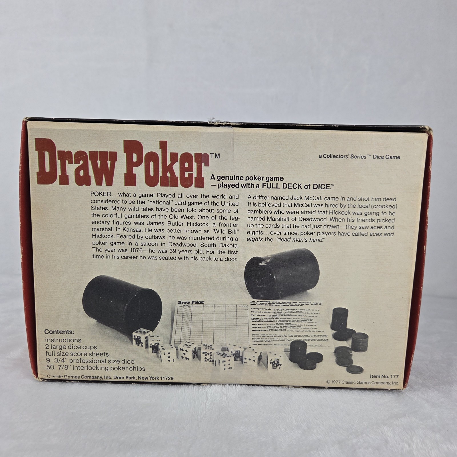 Vintage 1977 Draw Poker Dice Game – Classic Games Company