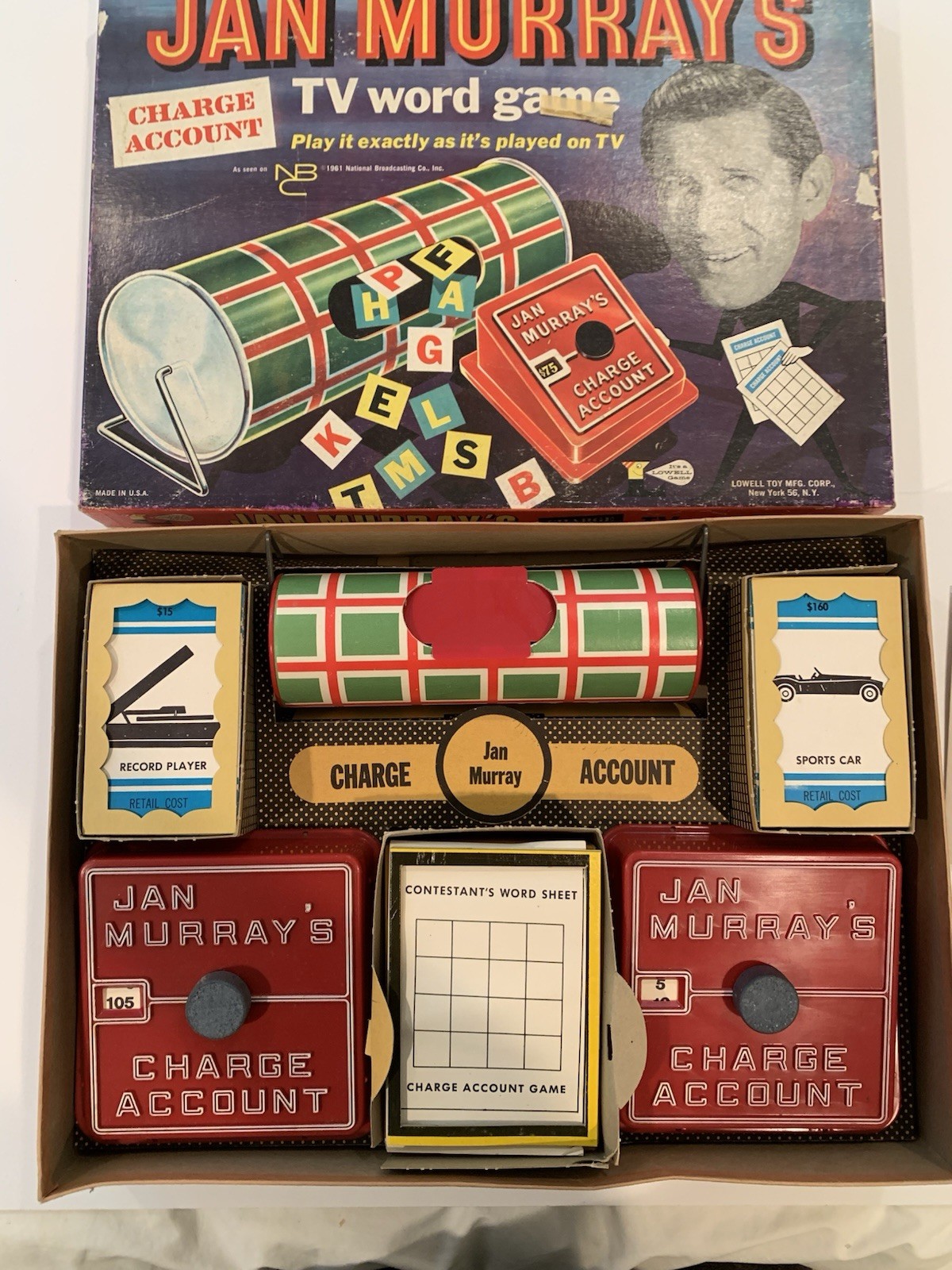 Vintage 60s Lowell Toy Jan Murray’s TV Word Game Board Game Complete