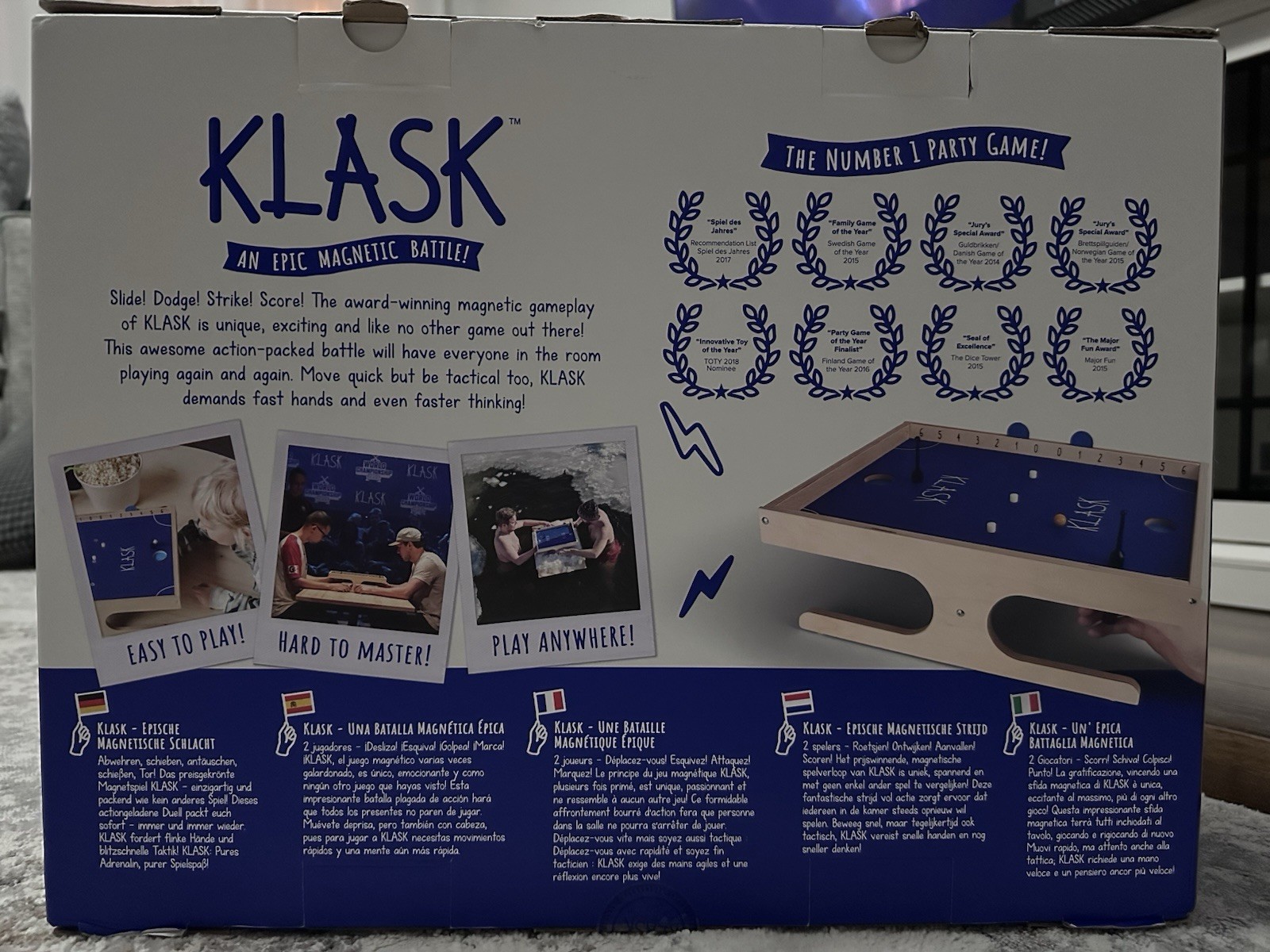 KLASK 2-Player Magnetic Strategy Party Game Complete Set Age 8+ – Mint