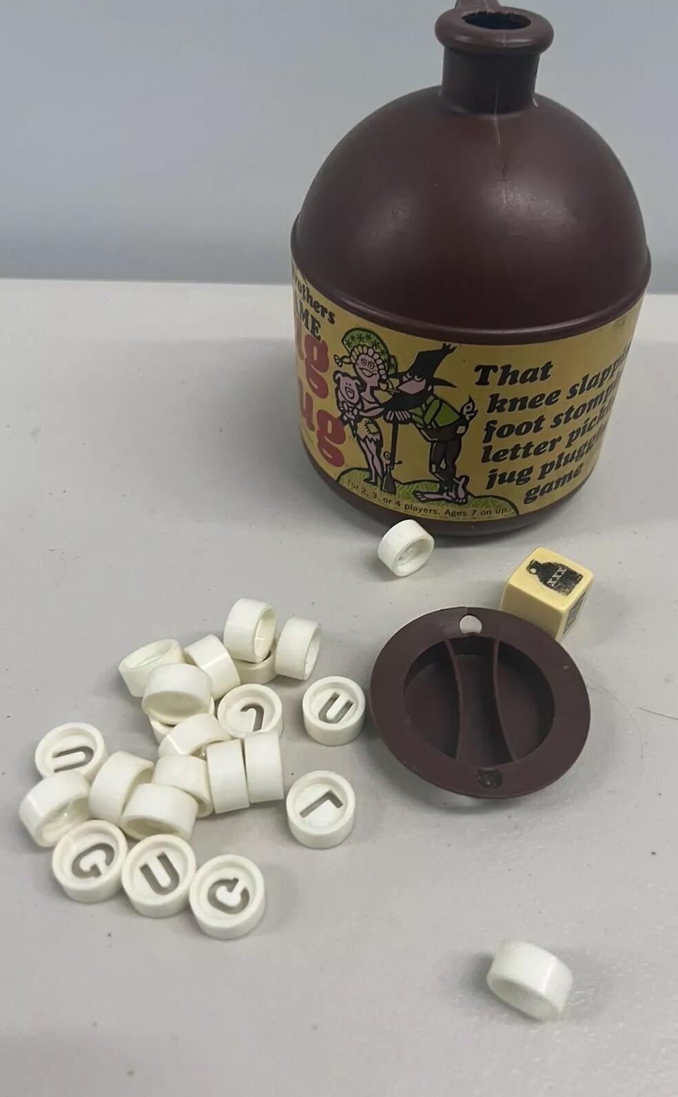 Plug a Jug 1969 Game Dice Incomplete USA Parker Bros Words Free Shipping