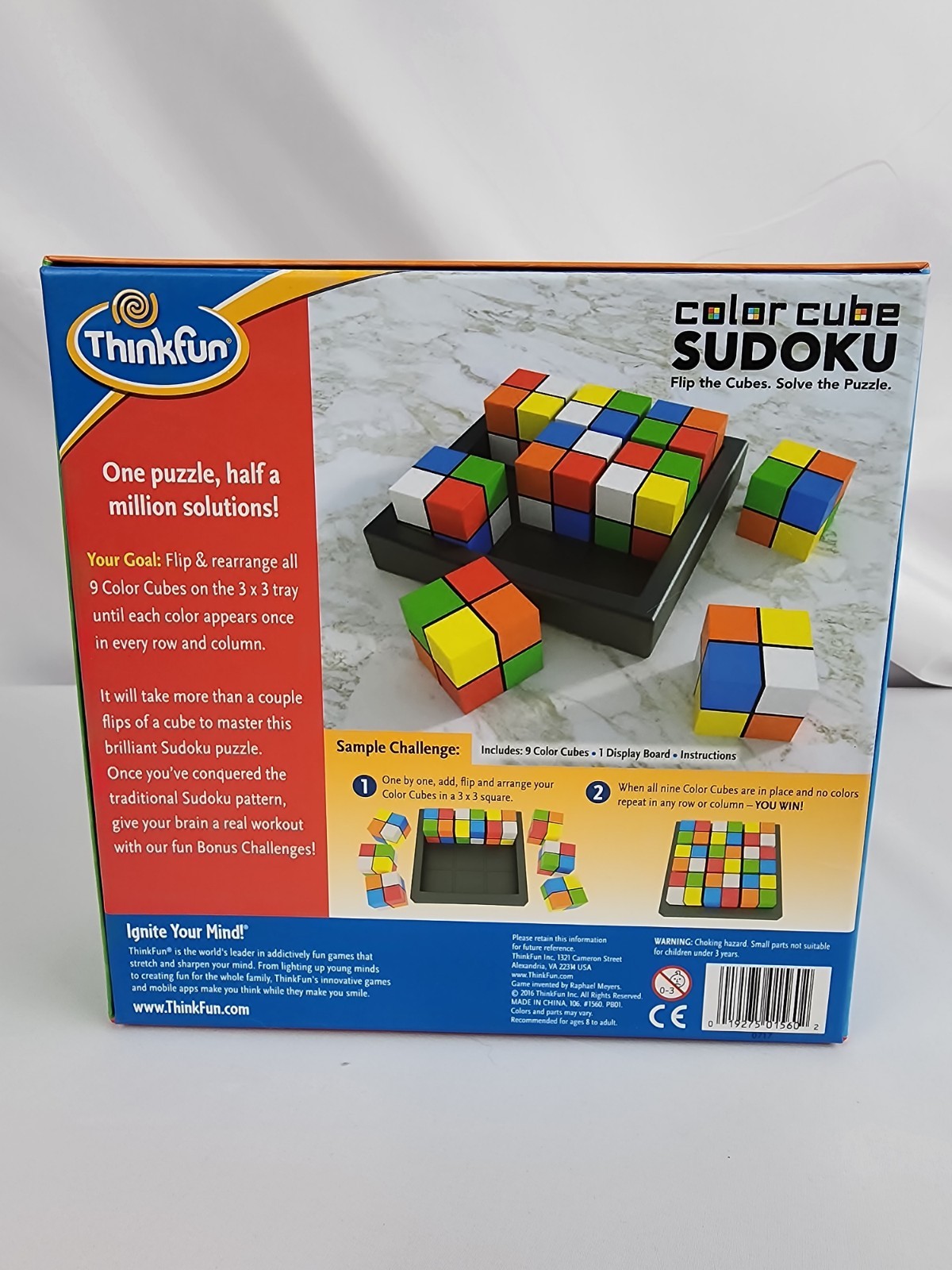 New THINKFUN game COLOR CUBE SUDOKU flip the cubes PUZZLE 2016