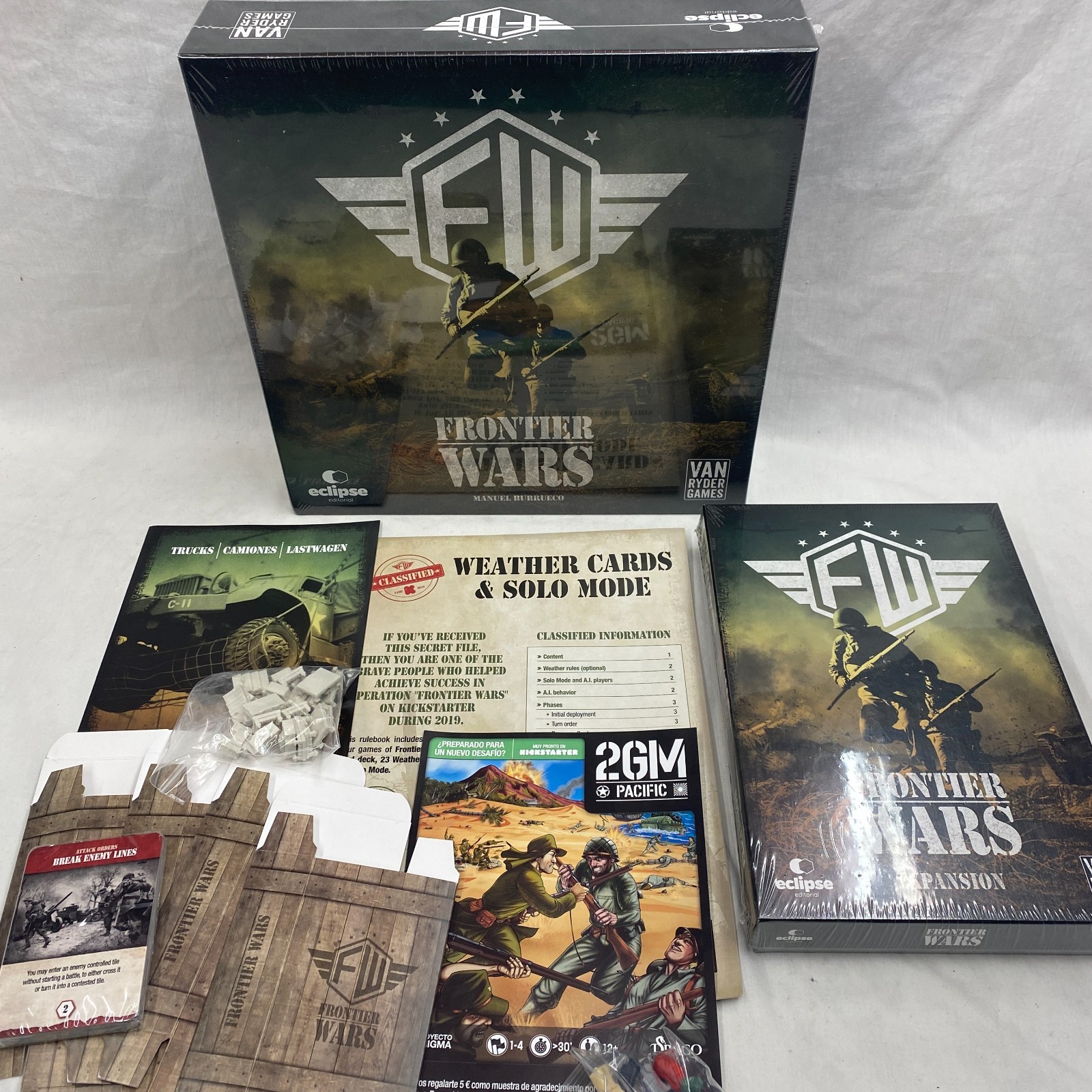 Frontier Wars Board Game +Expansion +Kickstarter Add Ons Van Rider New SW