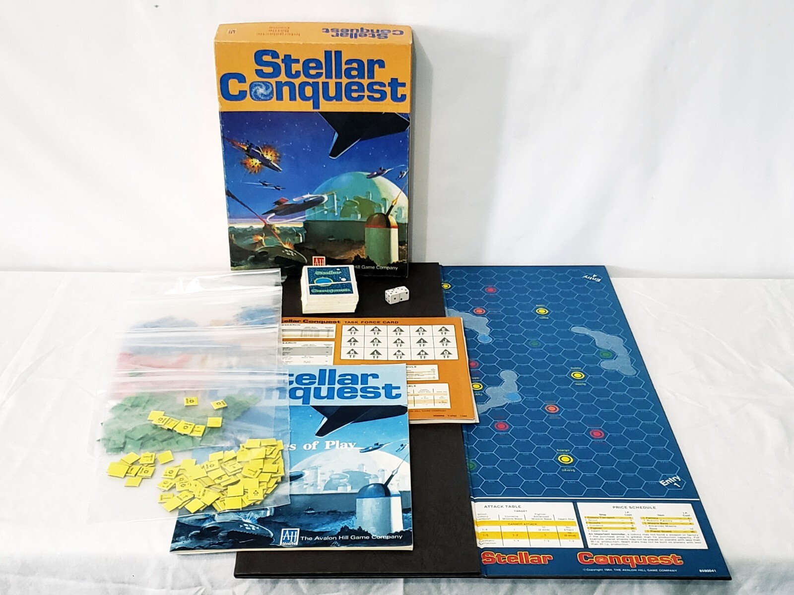 STELLAR CONQUEST Avalon Hill 1984 Board Game 100% Complete