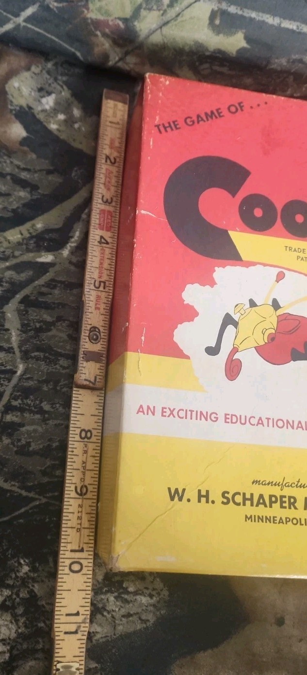 VTG 1949 COOTIE BOARD GAME W.H. SCHAPER MFG ORIGINAL GOOD CONDITION COMPLETE DL