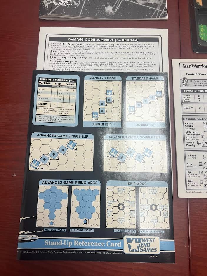 Star Wars: Star Warriors 1987 Starfighter Combat Board Game – West End Games