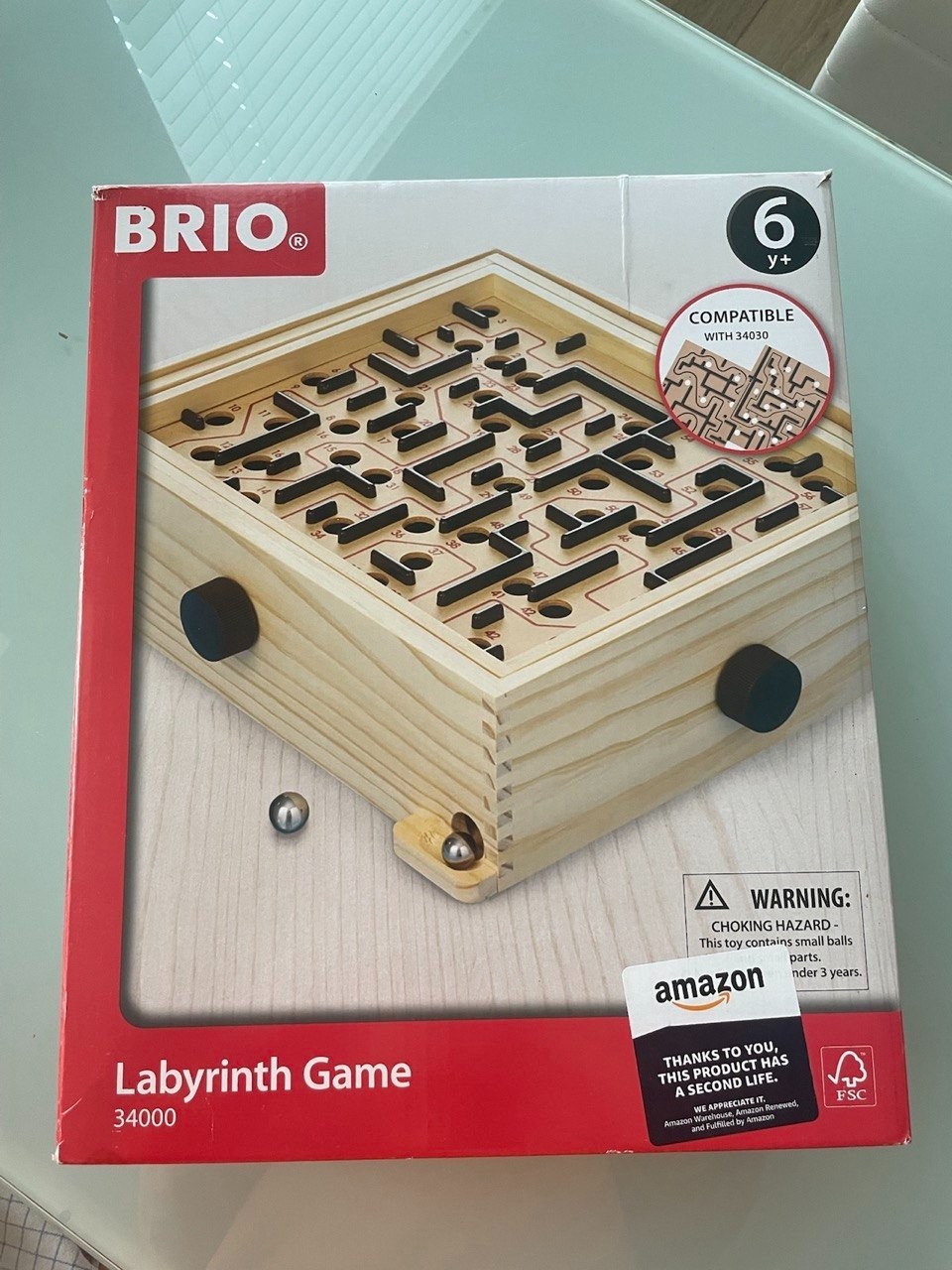 BRIO Labyrinth Game 34000 — Wooden Marble Maze — Complete With Box