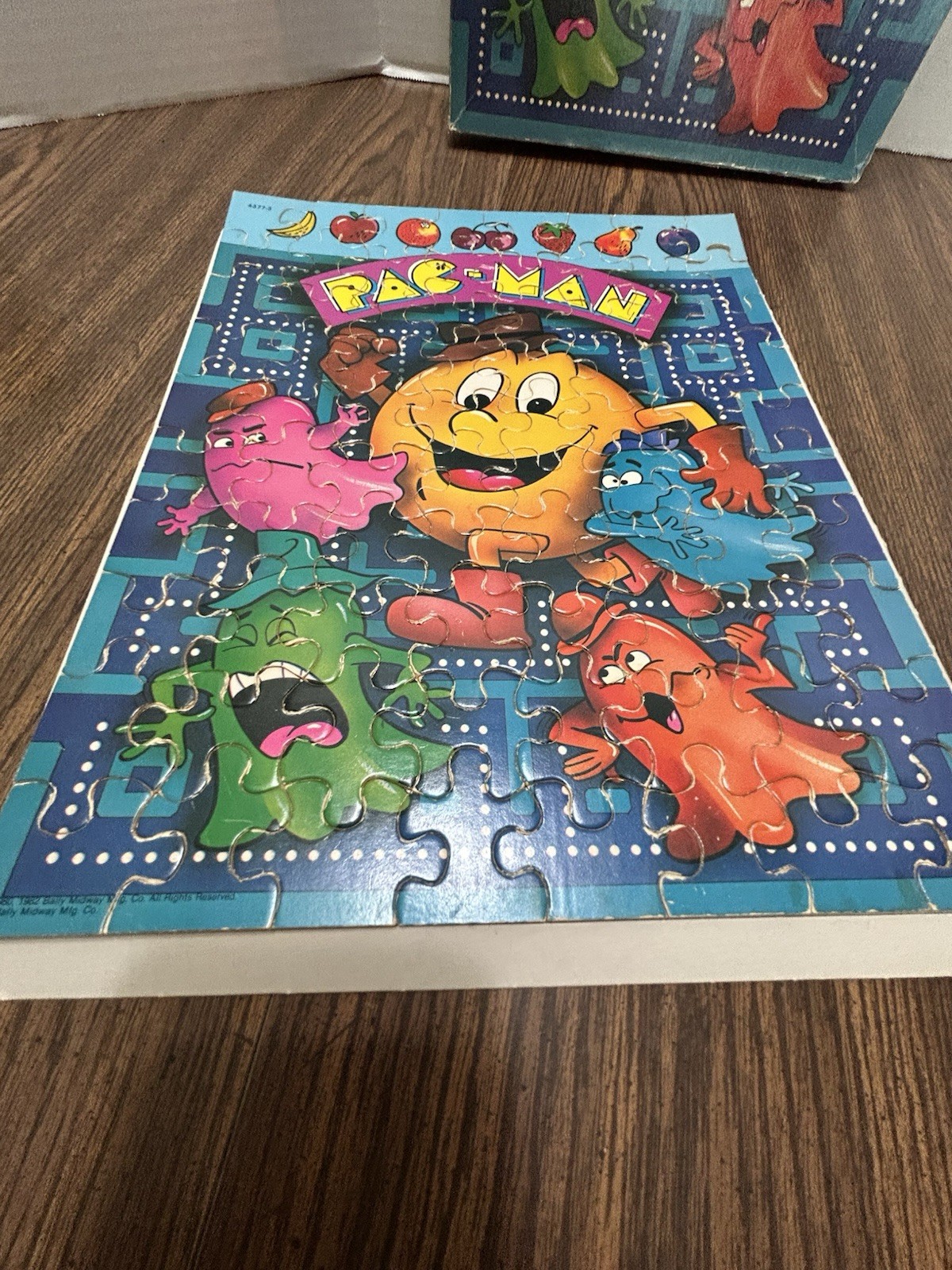 Pac-Man Genuine Wood Puzzles Milton Bradley 80 Pieces with Box