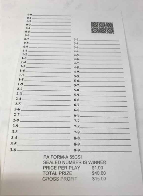 10 Dozen # 55 Sure Tip Boards (0-0/9-9) Bingo/Jar Tickets Free Shipping