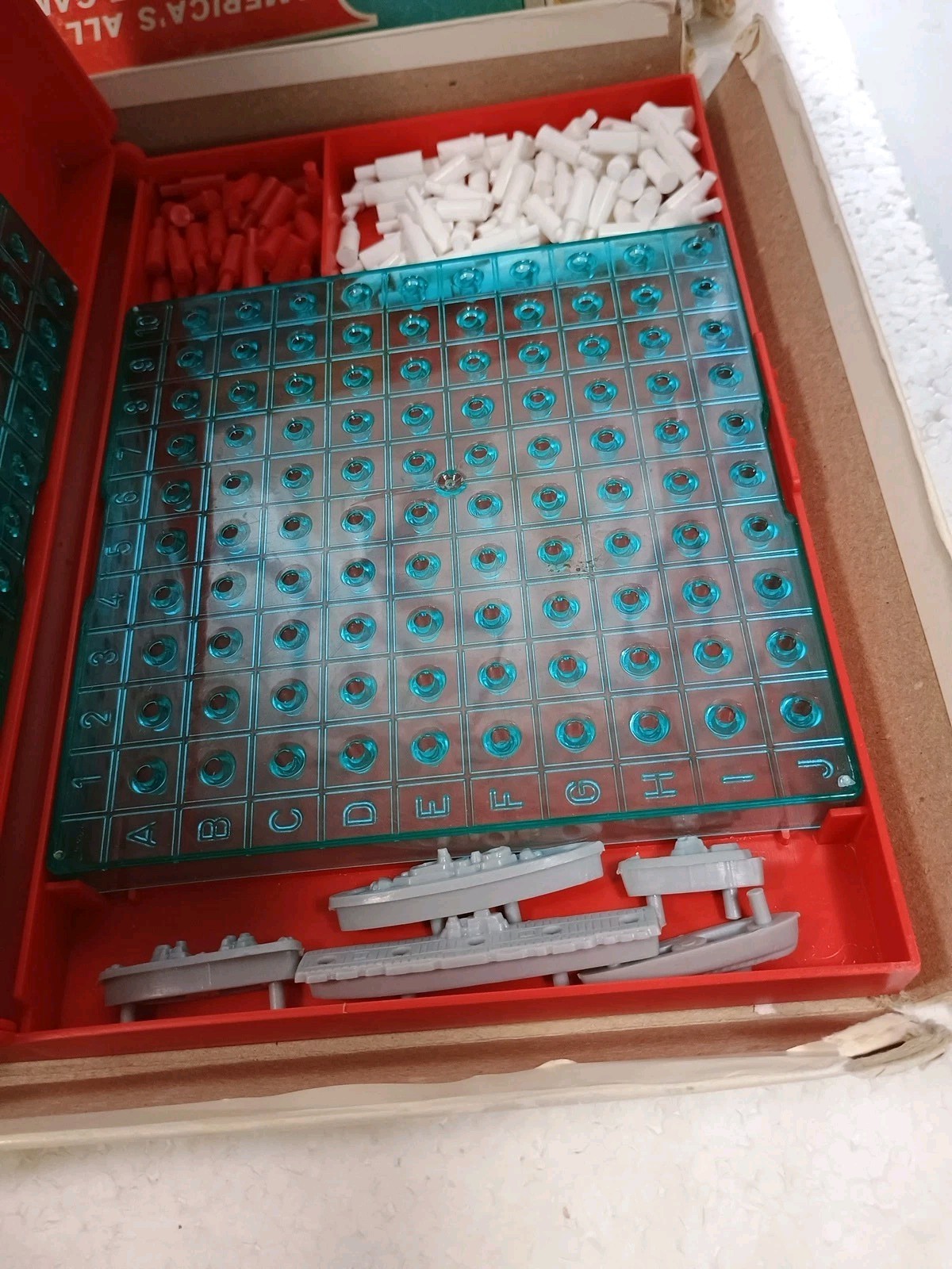 VTG 1971 Battleship Board Game Blue Red Has Box Damage Missing One Battle Ship