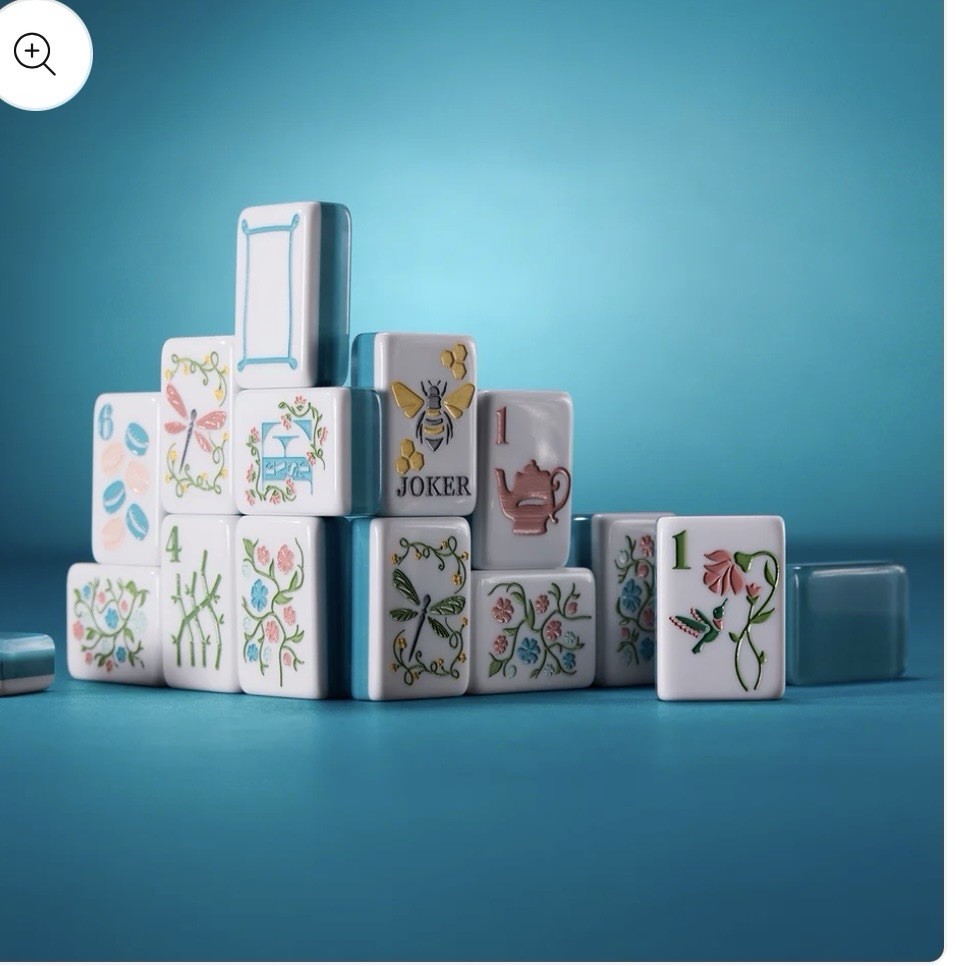 Let’s Garden Party Inspired 2-Layer Blue Back American Mahjong Tiles
